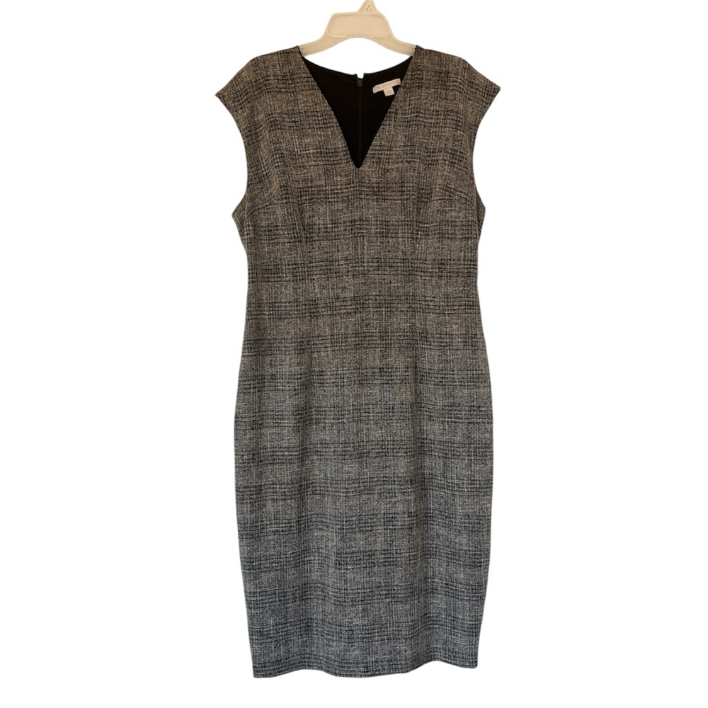 New York & Co. Women’s Size 16 Sheath Black & Gray Sleeveless Tweed Midi Dress
